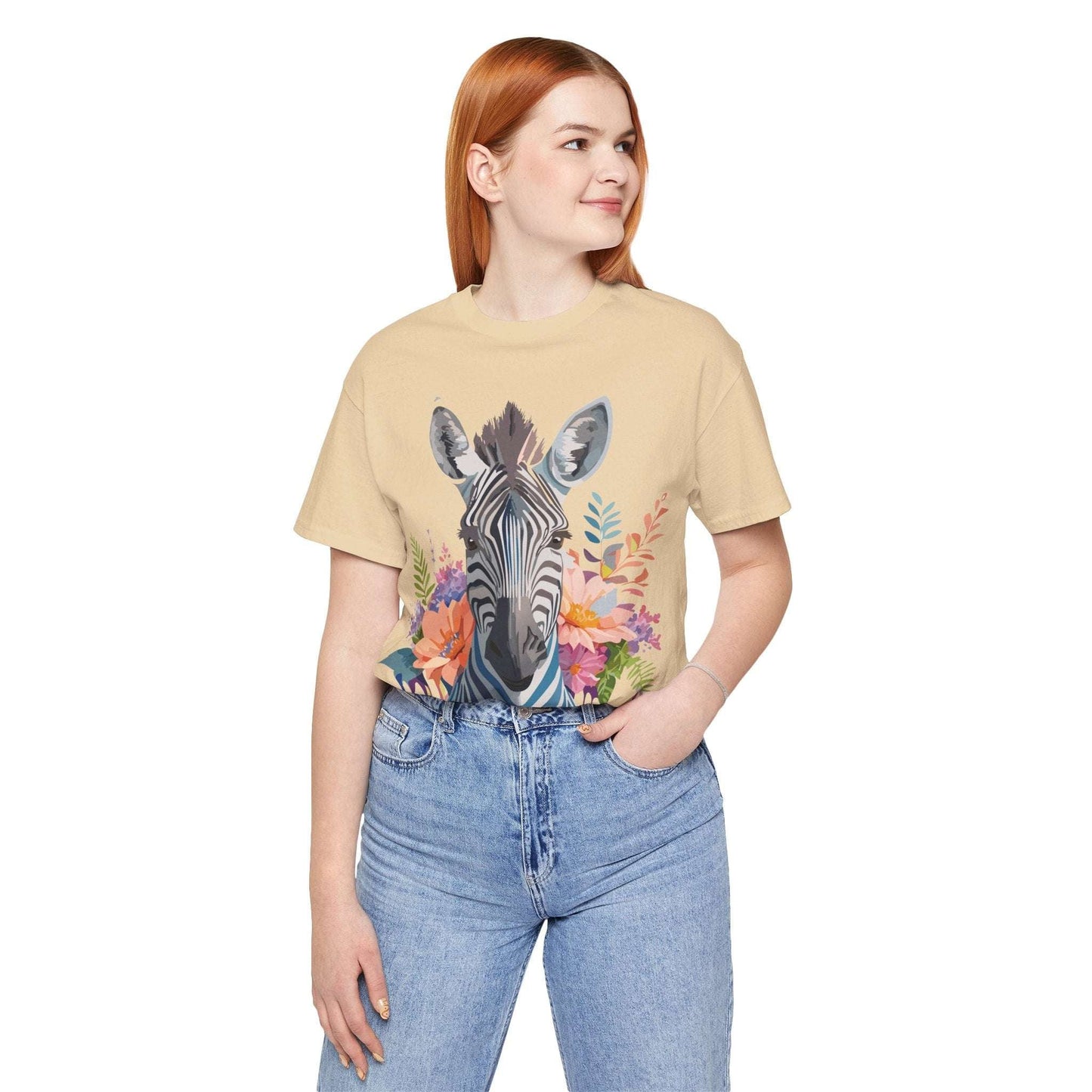 Zebra Graphic Unisex 100 Cotton Vintage Animal Art T-Shirt 1