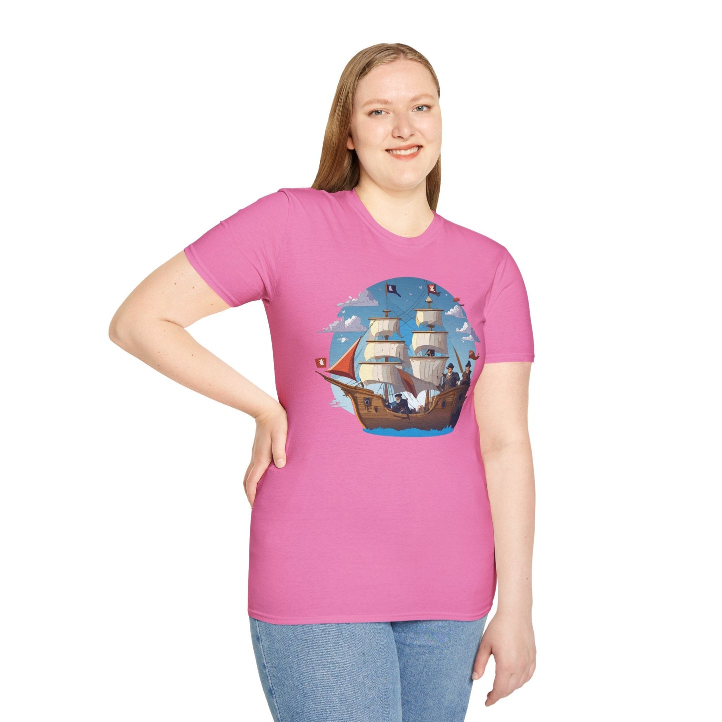 Ship T Shirts Frigate Vessel Tee Unisex Gildan Softstyle 64000 100 Percent Cotton