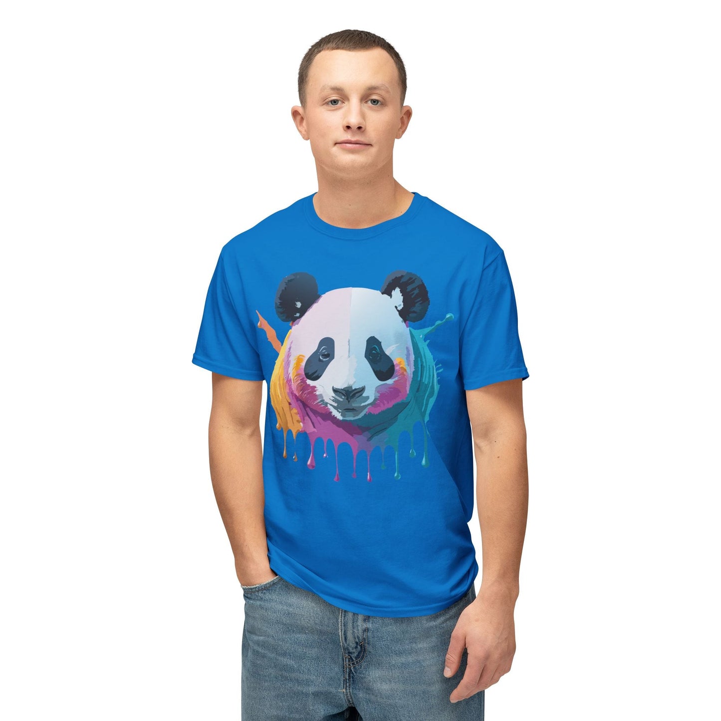 Unisex Panda Art Tee With Floral Print Premium Vintage Style HD Cotton Shirt Comfortable