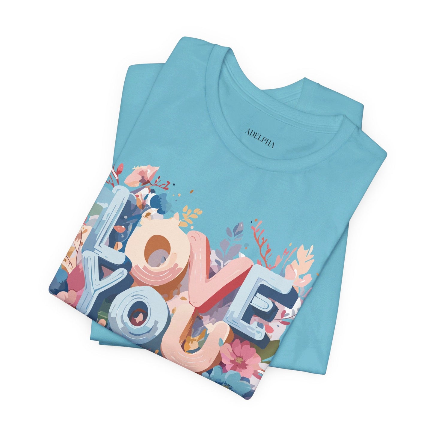Valentine Day Graphic Unisex 100 Cotton Vintage Artwork with Love and Flower Design Tee 41