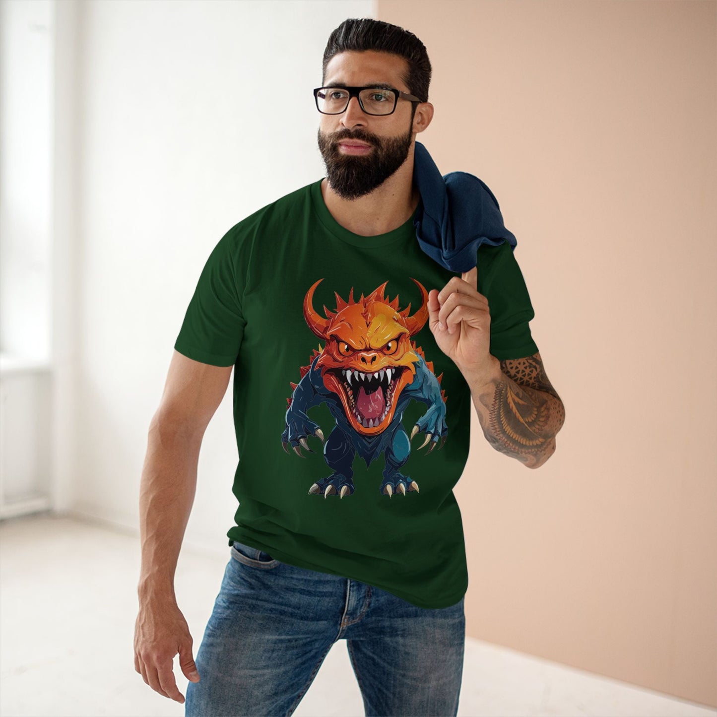 Cartoon Monsters Graphic Unisex 100 Cotton Staple Tee 27