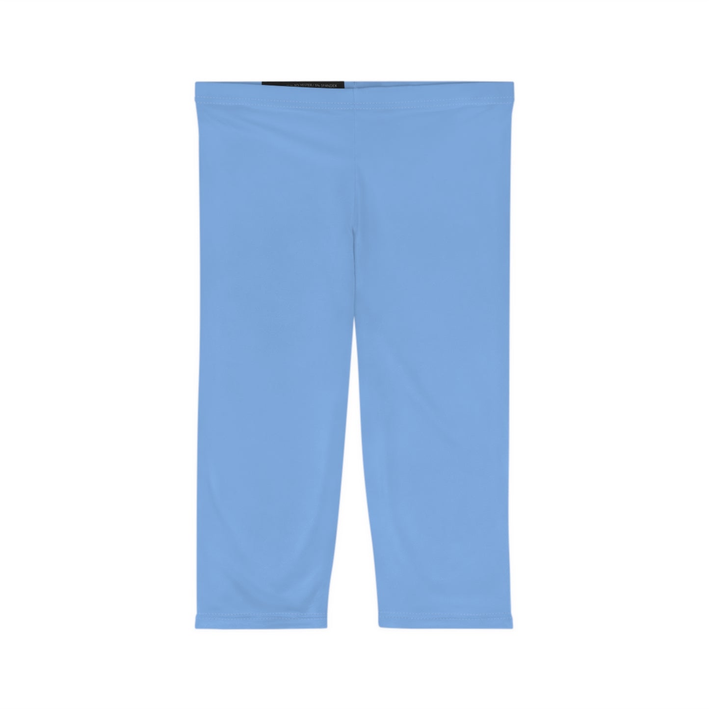 Miranda Blue Color Women's Brushed Suede Poly Span Casual Capri Leggings XS-2XL