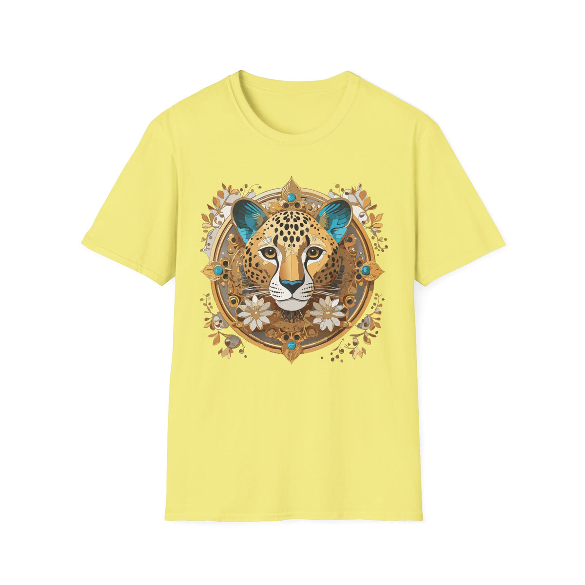 Boho Cheetah Mandala T-Shirt | Leopard Face Graphic Tee