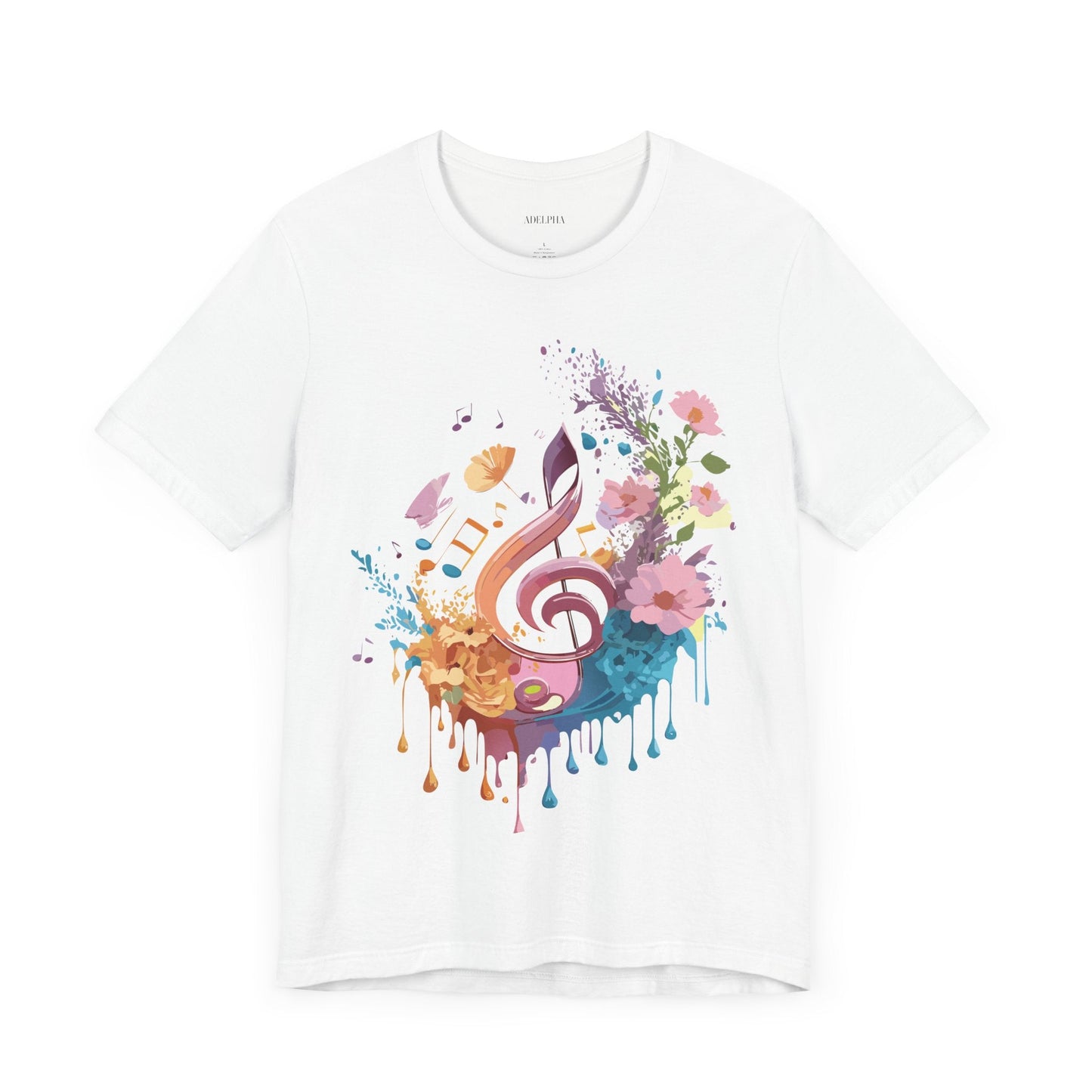 Music Graphic Unisex 100 Cotton Vintage Art with Musical Elements Tee 115