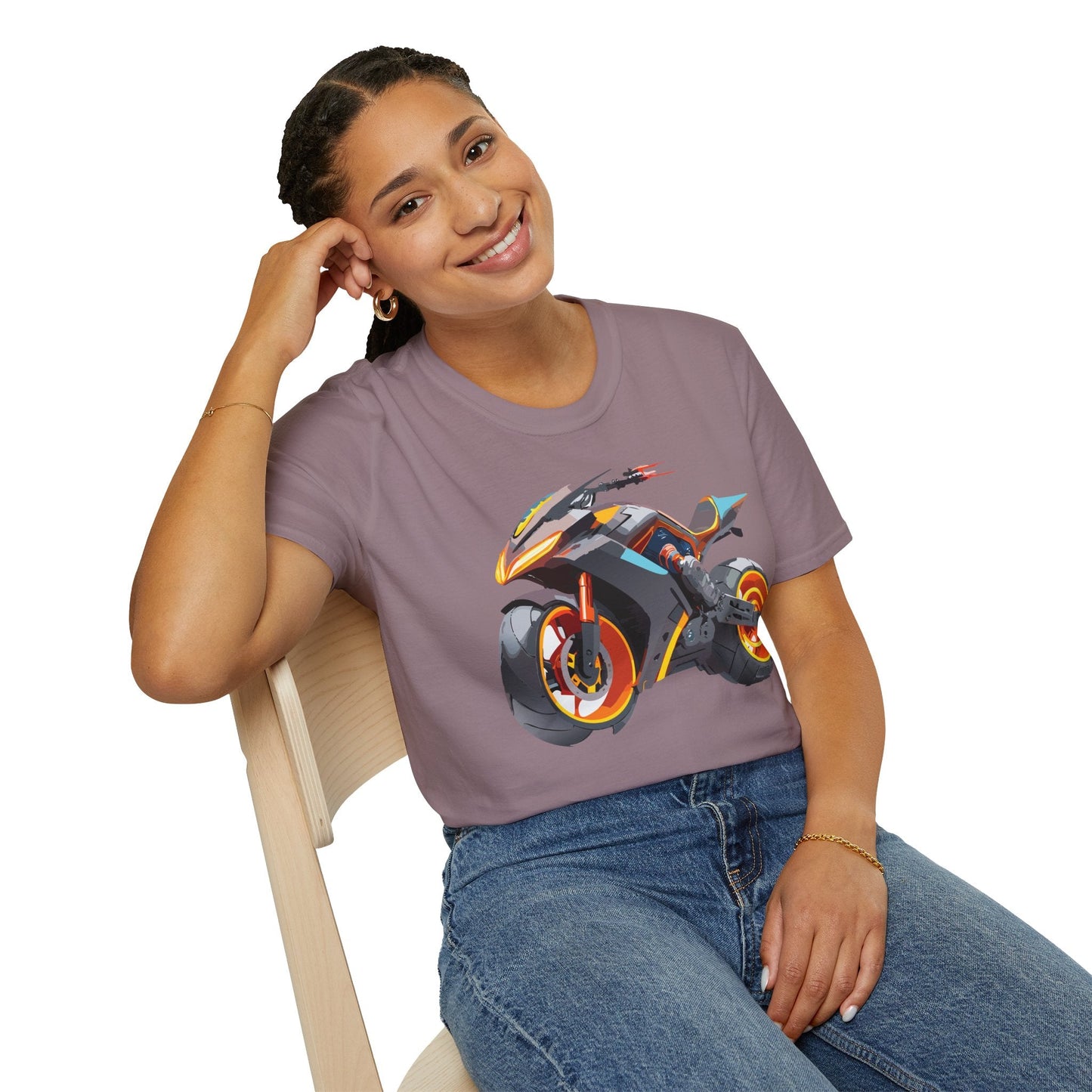 Bike Graphic Unisex Cotton Motorcycle Art Design Tee 2