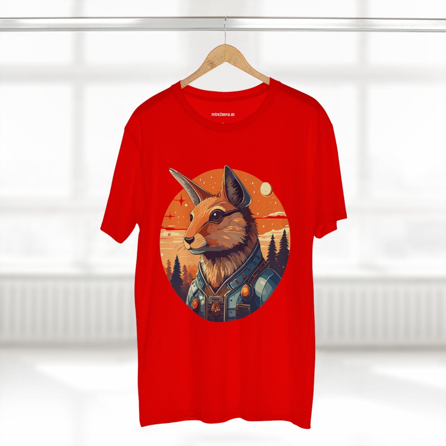 Rabbit Shirt Unisex Premium Cotton Tee With Original Art By Retro2Nova Animal Collection Soft Breathable Comfort