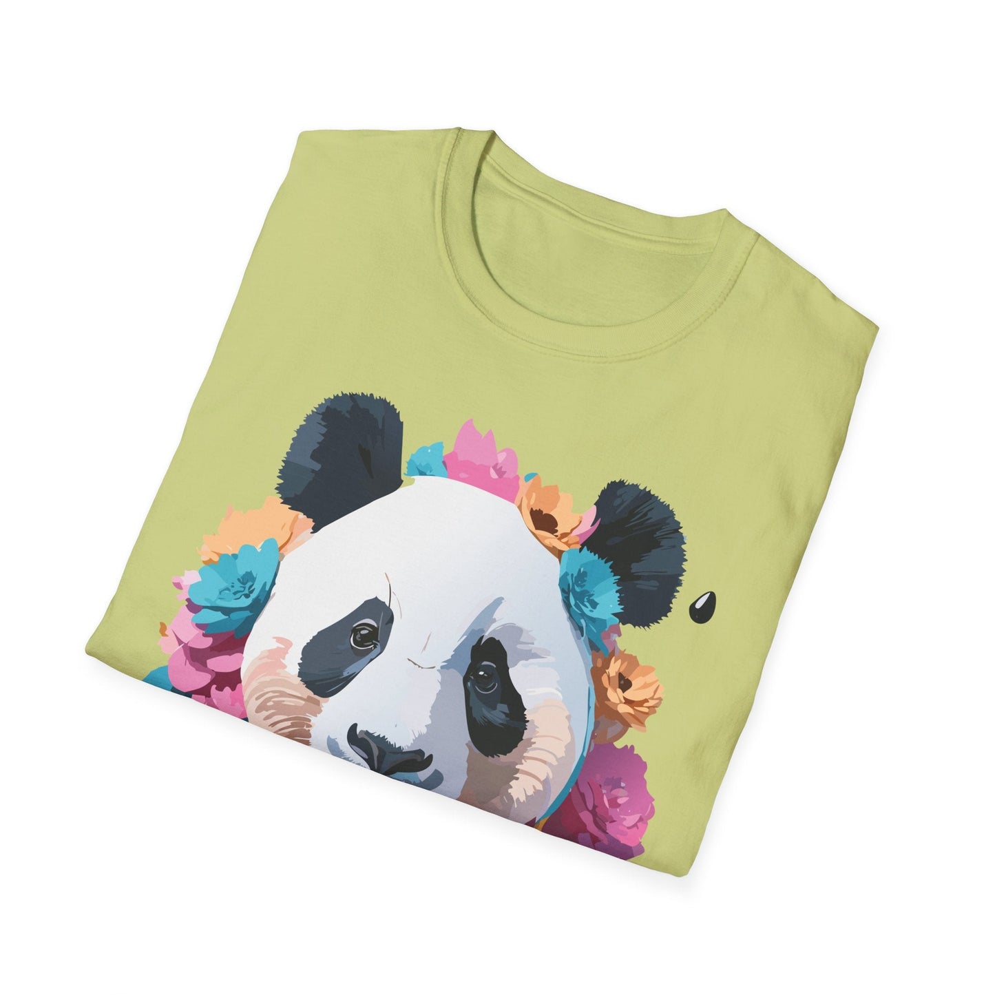 Unisex Panda Shirt Softstyle Cotton Tee For Everyday Wear With Cute Animal Print