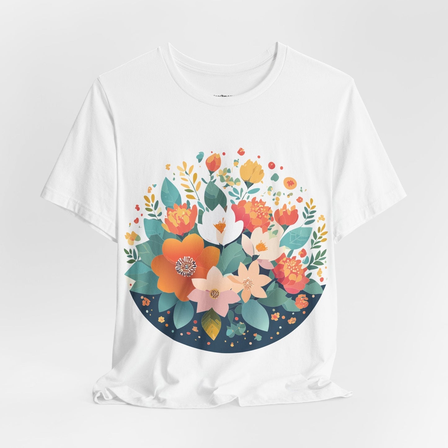 Floral Flowers Shirt Unisex Lightweight Breathable Jersey Tee Floral Pattern Short Sleeve