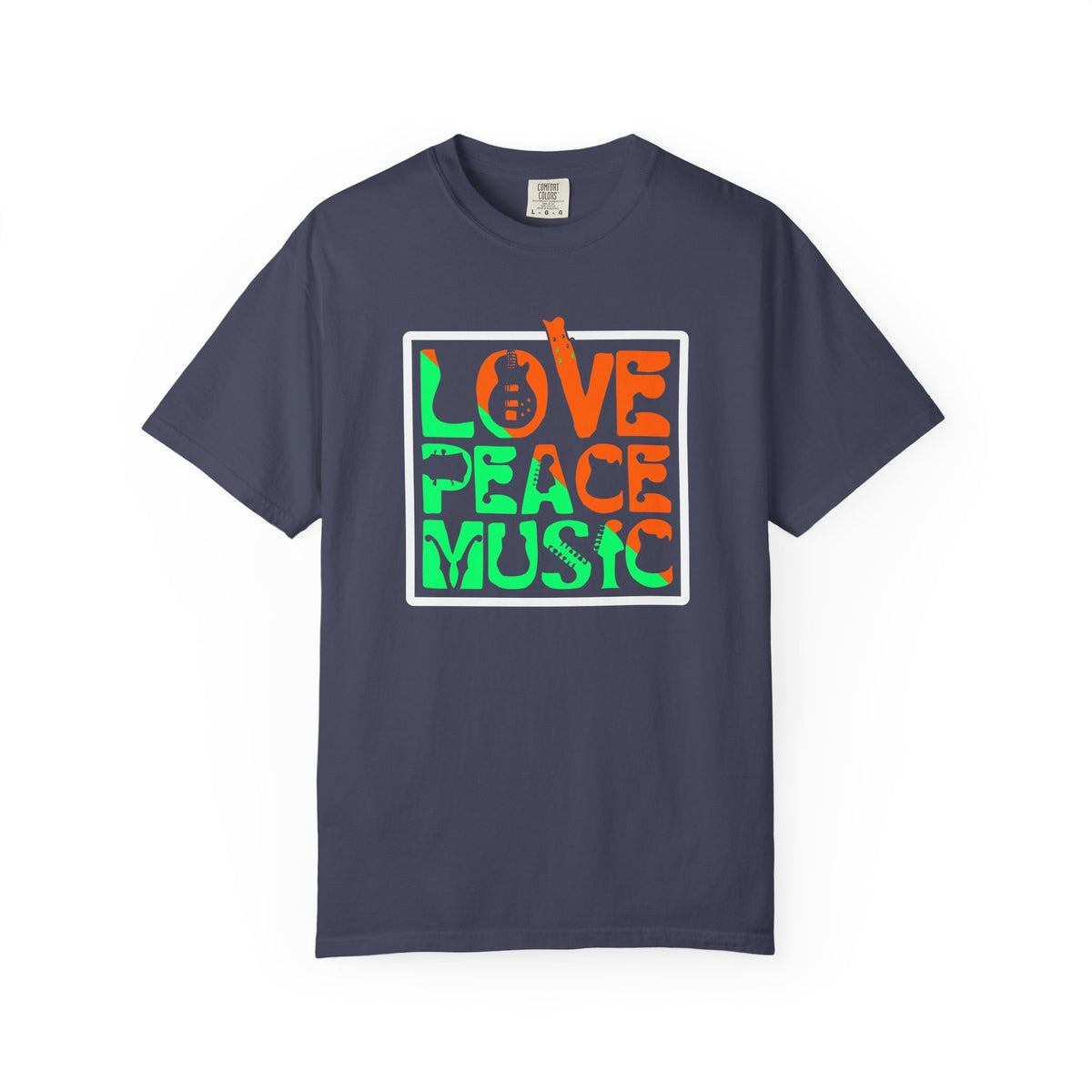 Love Peace Music T-Shirt Retro Psychedelic Typography Unisex Cotton Tee 059