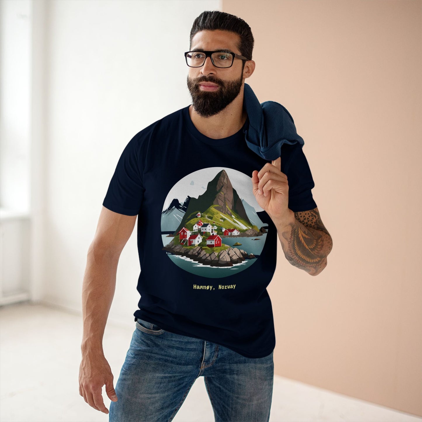 Norway Travel Shirt Unisex Tourist Tee With Original Art Design By Retro2Nova Premium Cotton
