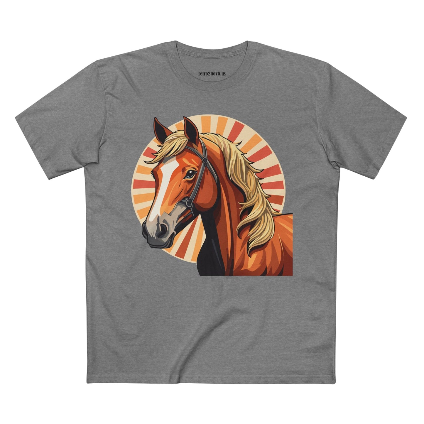 Unisex Premium Cotton Art Tee Featuring Horse Illustration Retro2Nova Animals Shirt Collection For All Seasons