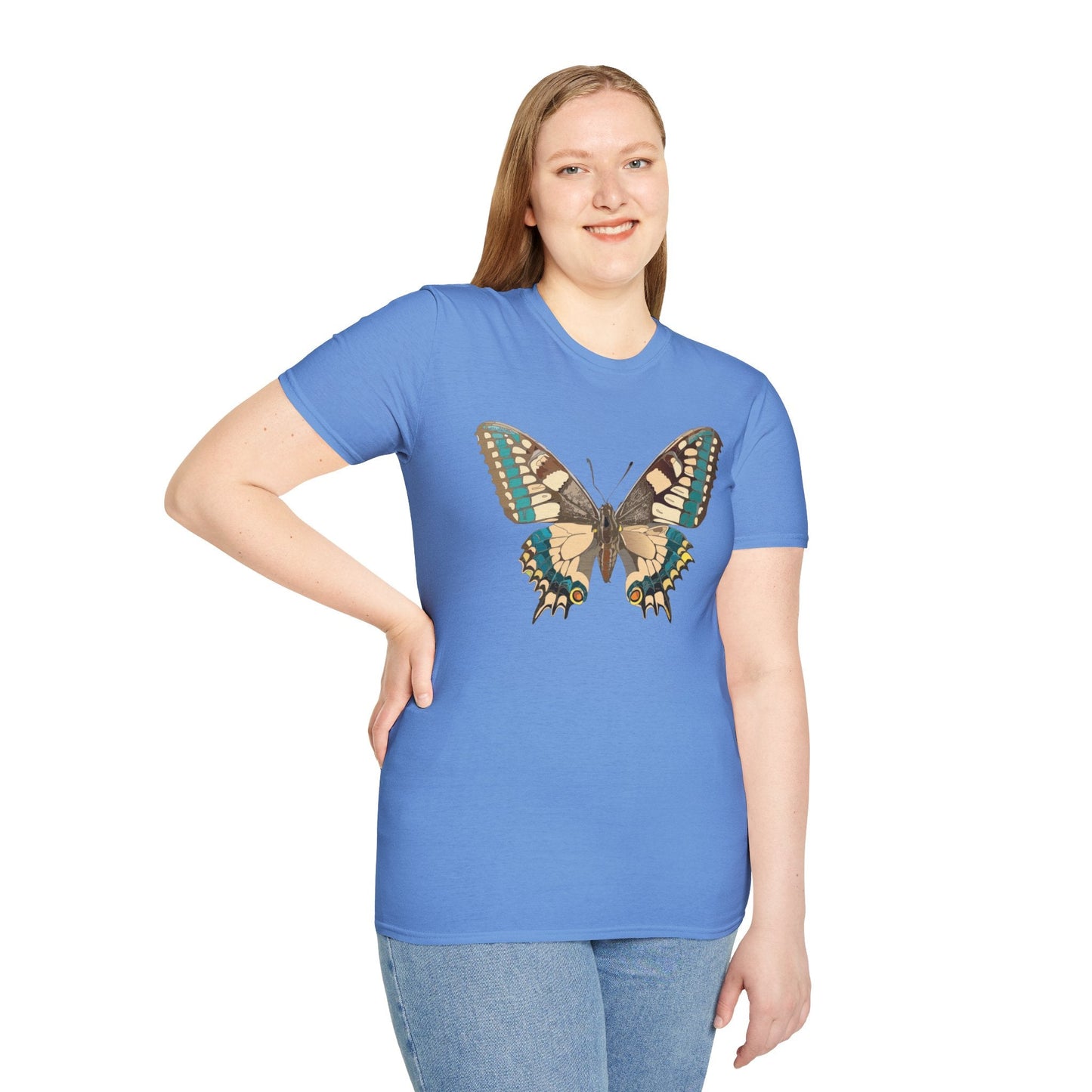 Unisex Butterfly T Shirt Softstyle 64000 Ring Spun Cotton Lightweight Tee Breathable Everyday Comfort