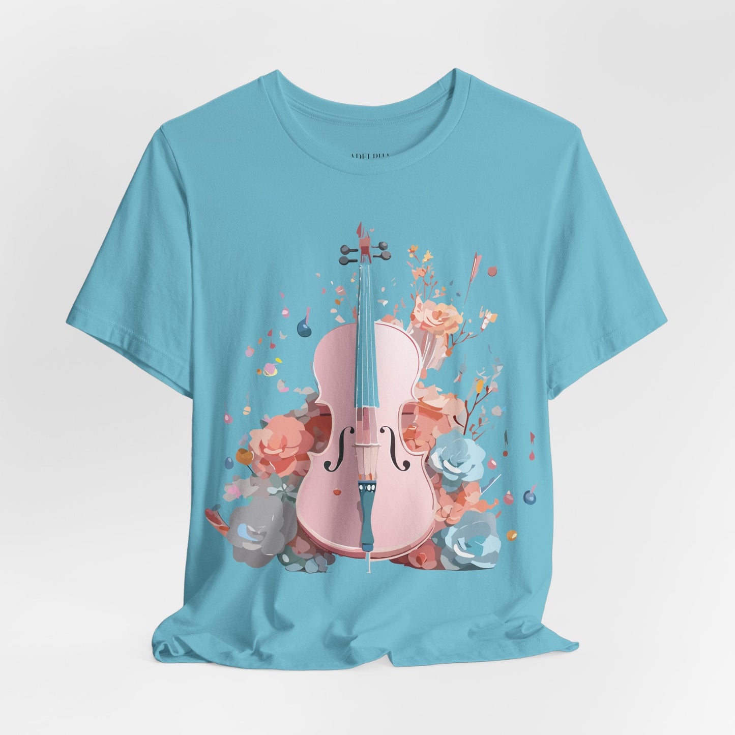 Music Graphic Unisex 100 Cotton Vintage Art with Musical Elements Tee 12