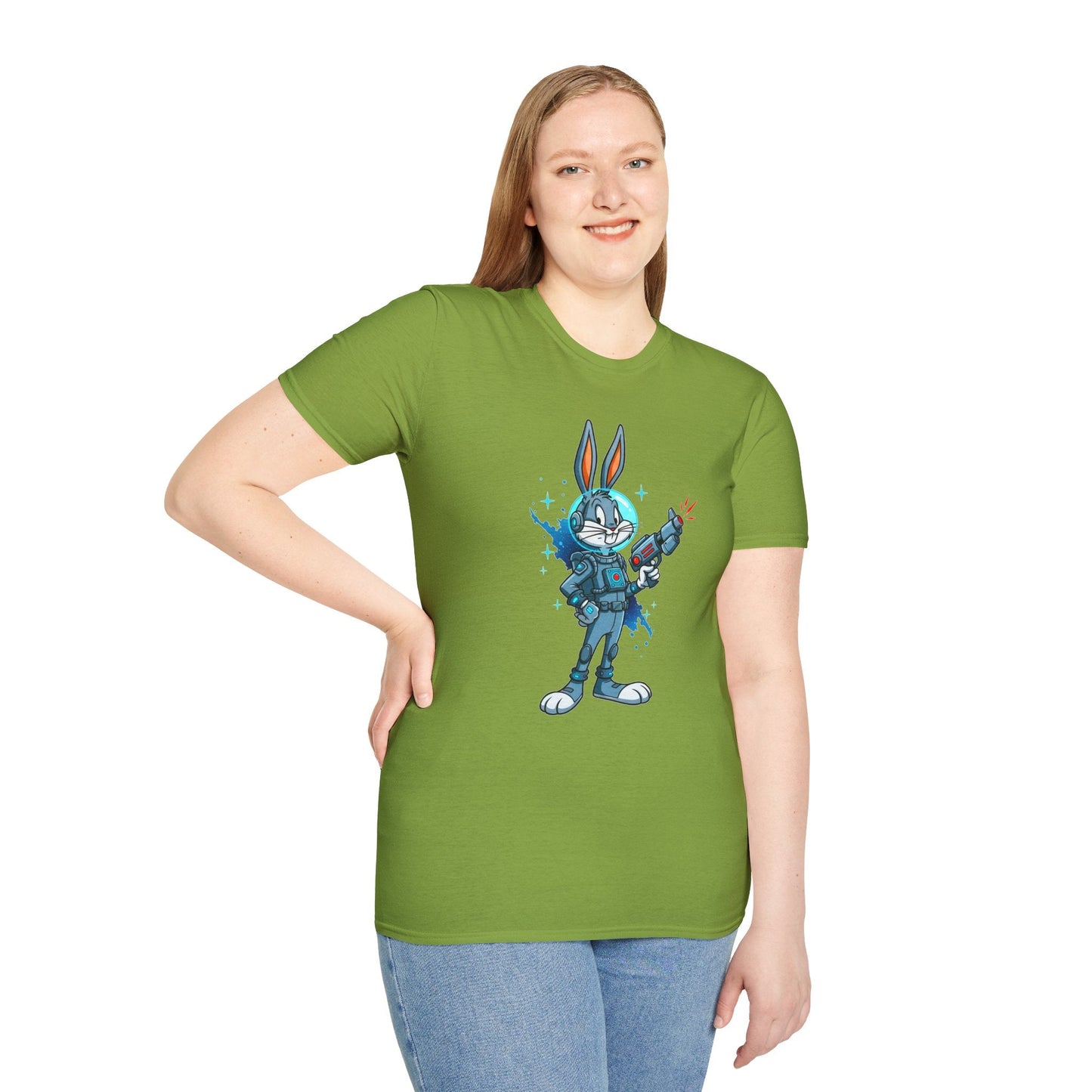 Bugs Bunny Shirt Unisex Gildan Softstyle 64000 Cartoon Tee 100 Percent Ring Spun Cotton