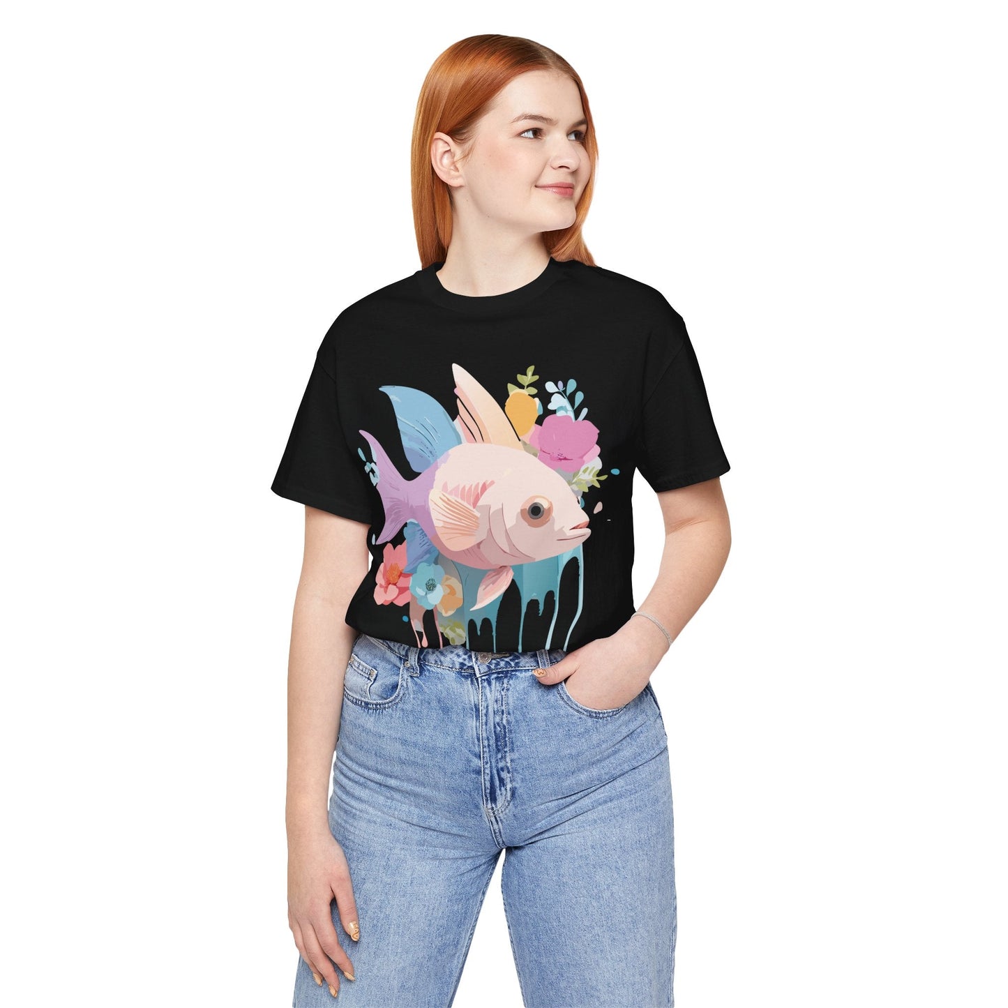 Adelpha Fish Graphic Tee Unisex Jersey Short Sleeve Vintage Art Design Tee Shirt Premium Quality