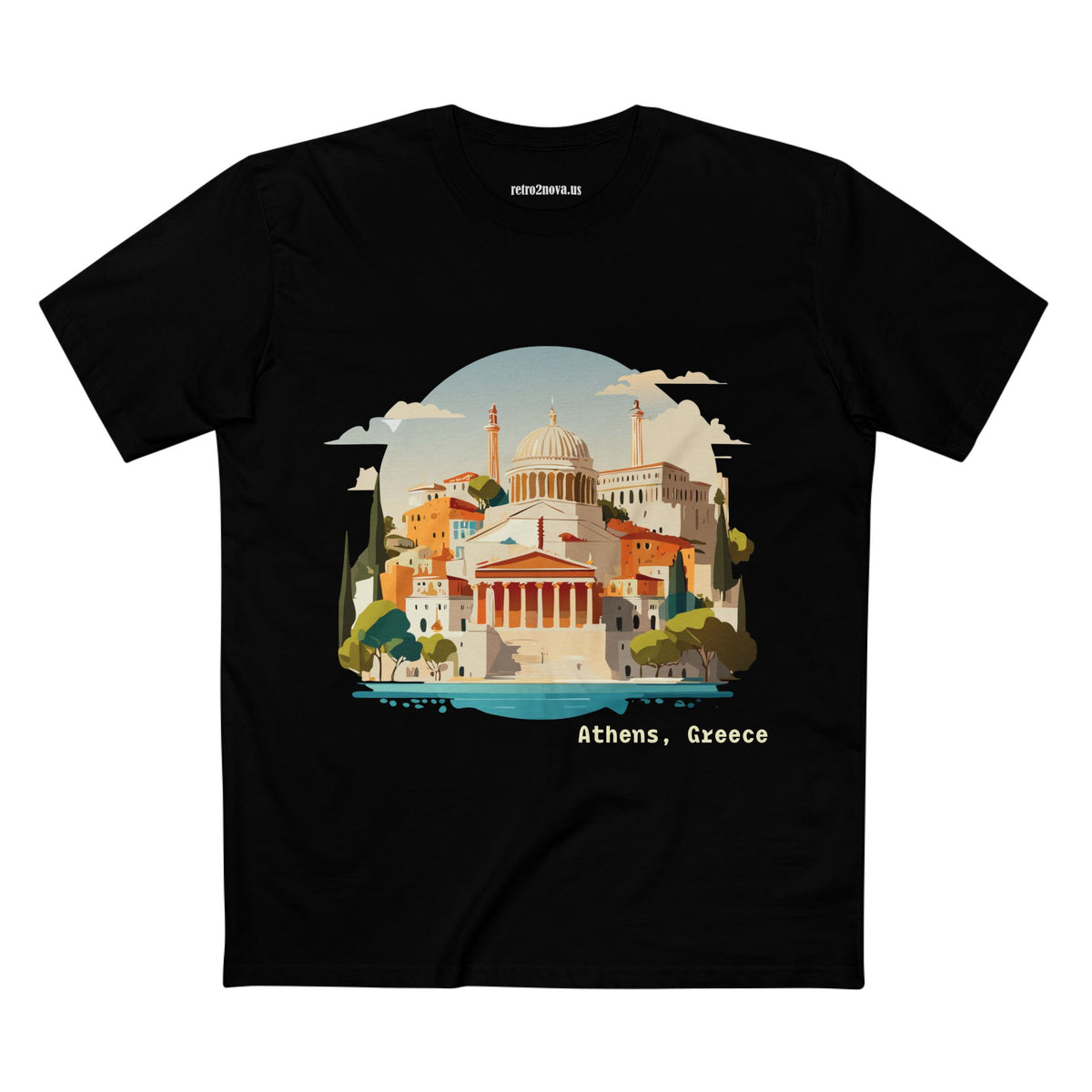 Athens Greece Cityscape T-Shirt | Greek Landmark Illustration