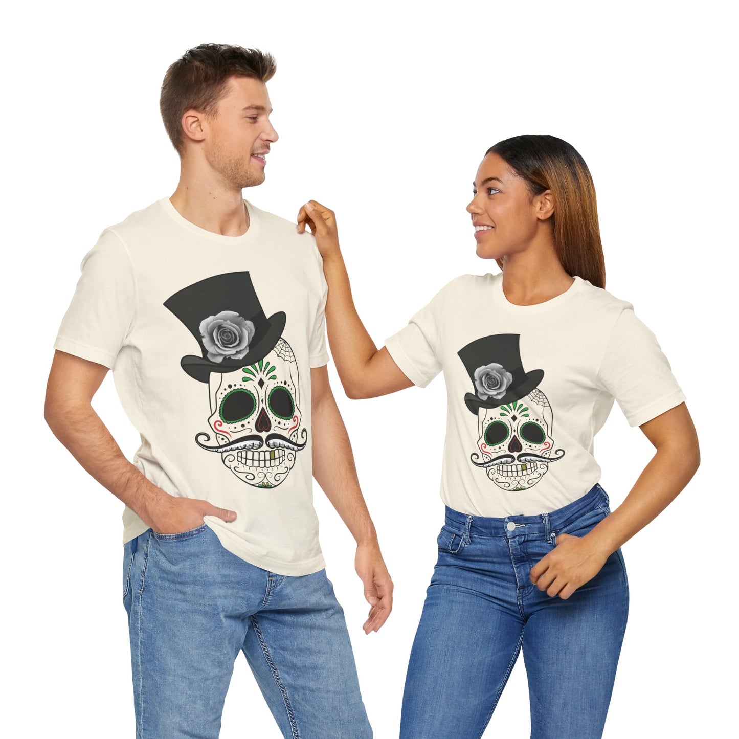 Unisex-T-Shirt aus Baumwolle mit Totenkopf