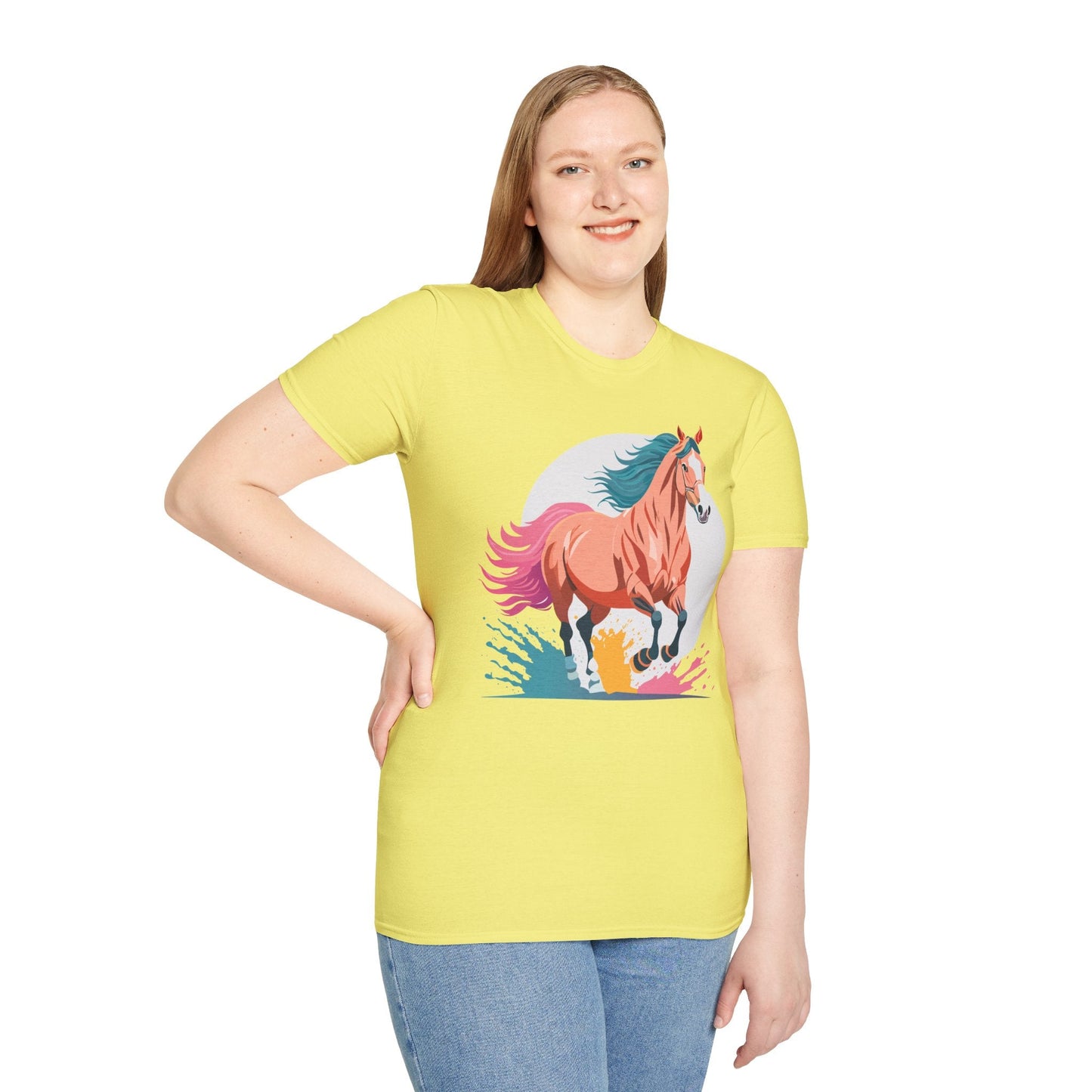 Unisex Horse Shirt Tee Gildan Softstyle 64000 Premium Ringspun Cotton