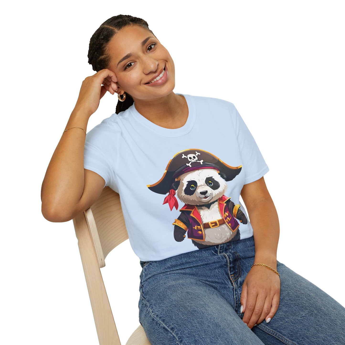 Panda Shirt Unisex Panda Tee Softstyle 64000 Gildan 100 Percent Cotton Animal Tee