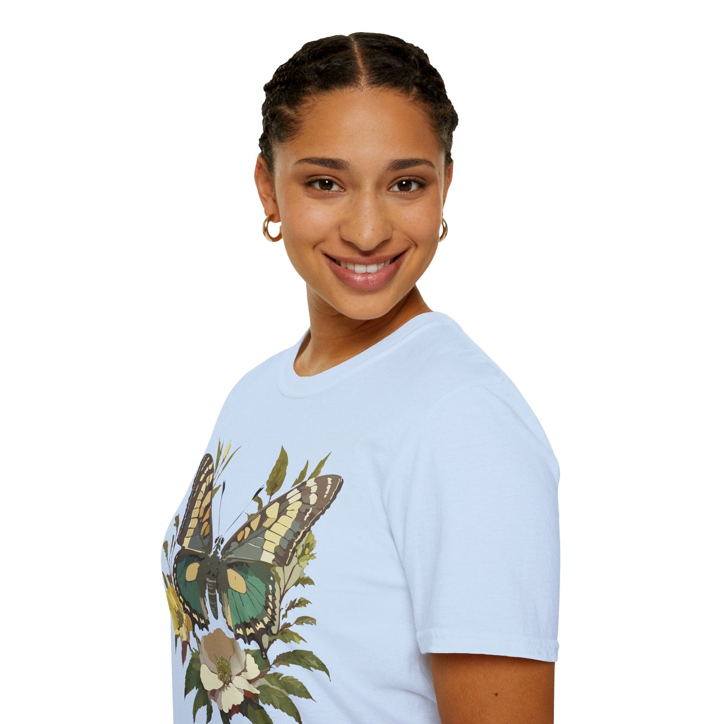 Butterfly Shirt Unisex Monarch Butterfly Tee Gildan Softstyle 64000 100 Percent Ring Spun Cotton
