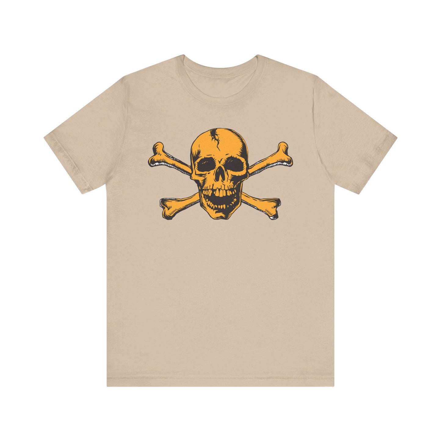 Orange Skull Graphic Design Tee, Skull Shirt, Vintage Tees, Art Design T-Shirt, Vintage Graphic Tee, Art Shirts with Skulls