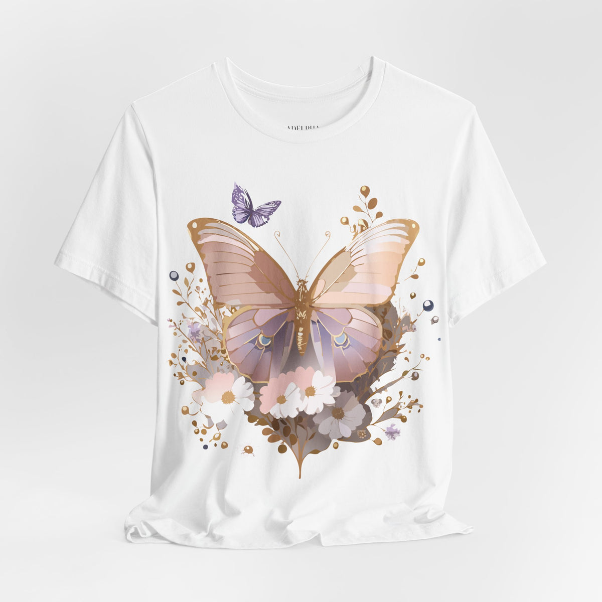 Butterfly Graphic Unisex Cotton Bella+Canvas Tee with Art Design n76