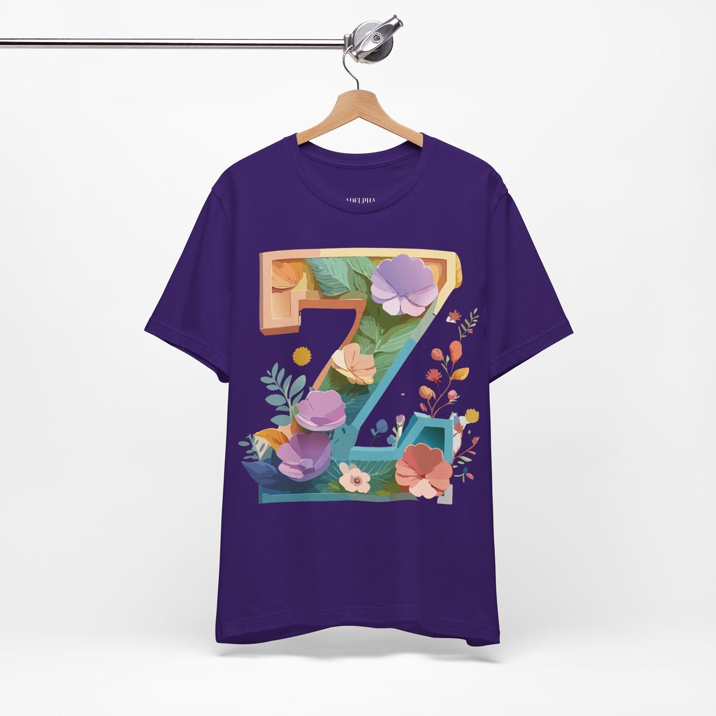 Letter Z Unisex Graphic Tee Vintage Inspired Artwork Jersey Short Sleeve