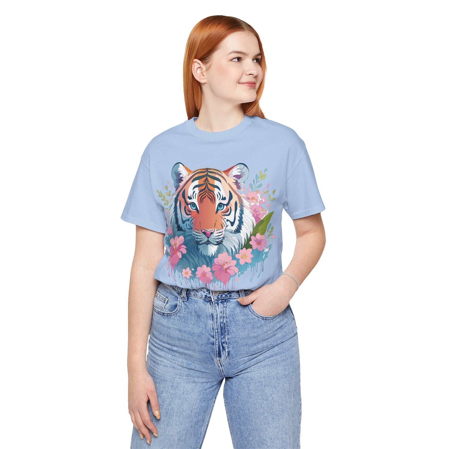 Tiger Graphic Tee Unisex Short Sleeve Jersey From Adelpha Vintage Inspired Artwork