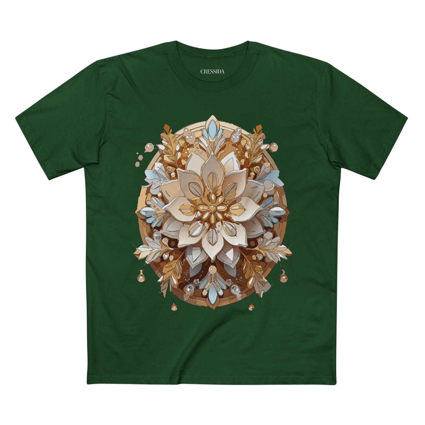 Floral Graphic T-Shirt Unisex 100 Cotton Art Design with Antique Flowers Tee 19