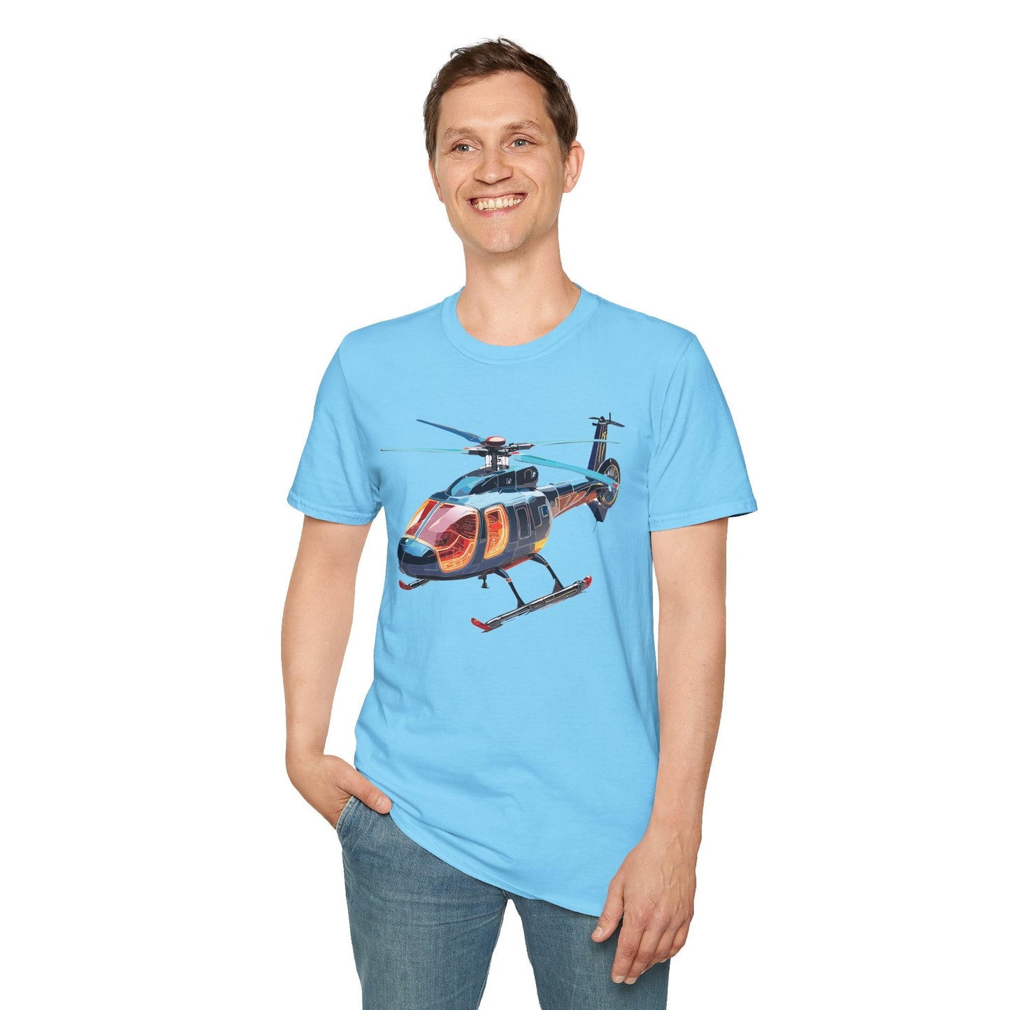 Chopper Helicopter Graphic Unisex Cotton Softstyle Short Sleeve Tee 6