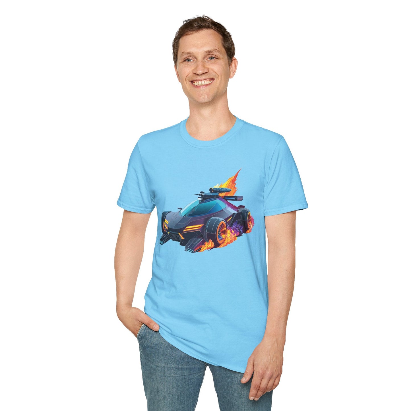 Unisex Car T Shirt Hot Wheels Cars Shirt 100 Percent Ring Spun Cotton Gildan Softstyle Tee