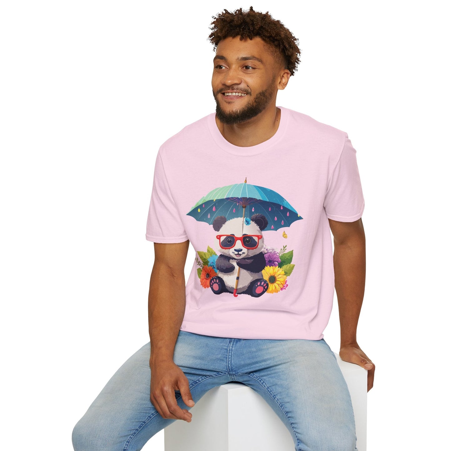 Panda Shirt Unisex Tee 100 Percent Ring Spun Cotton Softstyle Gildan 64000 Animal Print