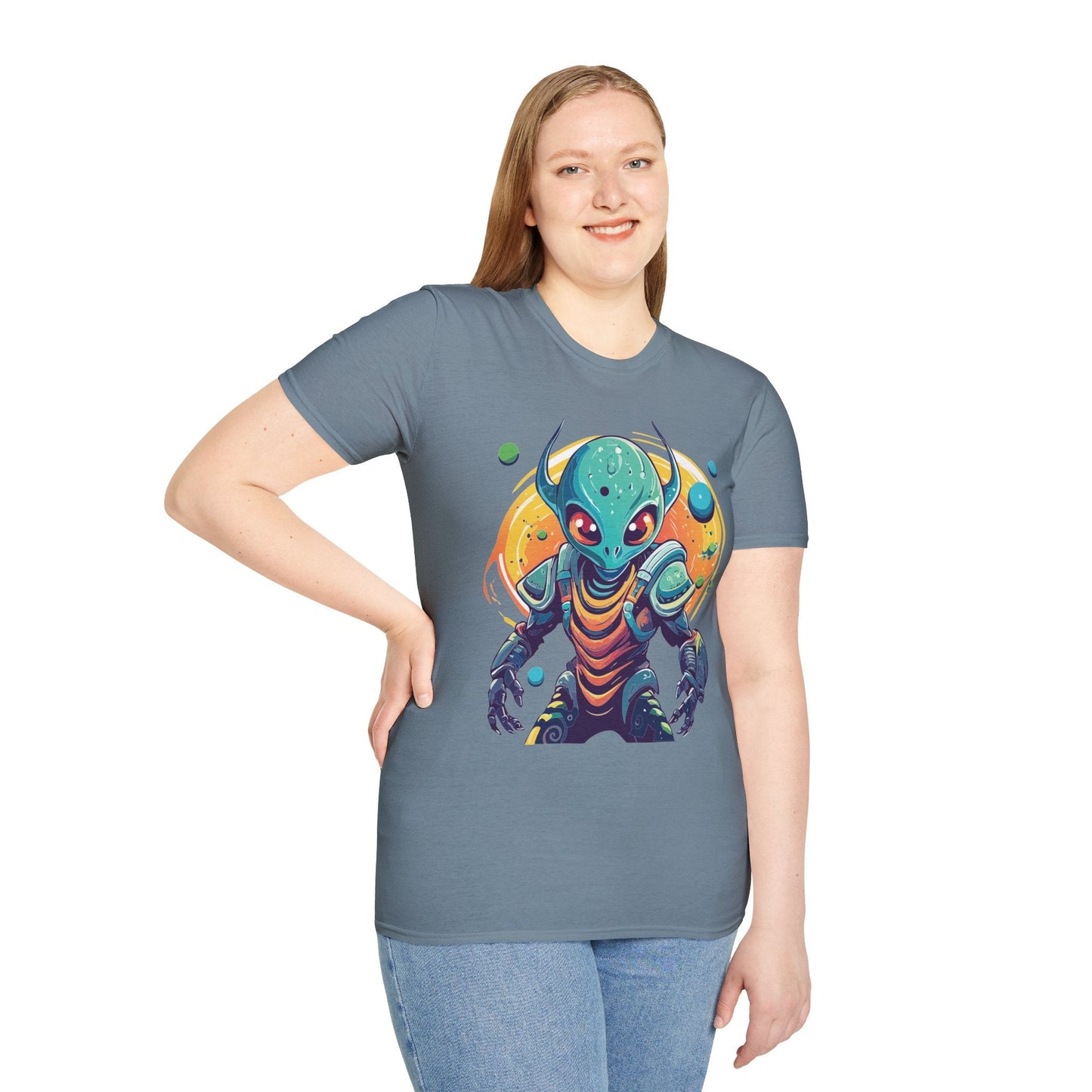 Alien Cosmos Shirt Unisex Softstyle Tee With Alien Art Design Space Theme Graphic Tee