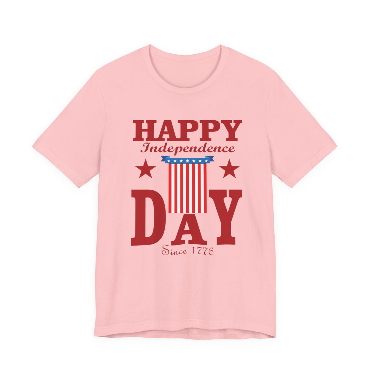 Happy Independence Day Tee Patriotic Stars Stripes July 4th Unisex Cotton Shirt 018