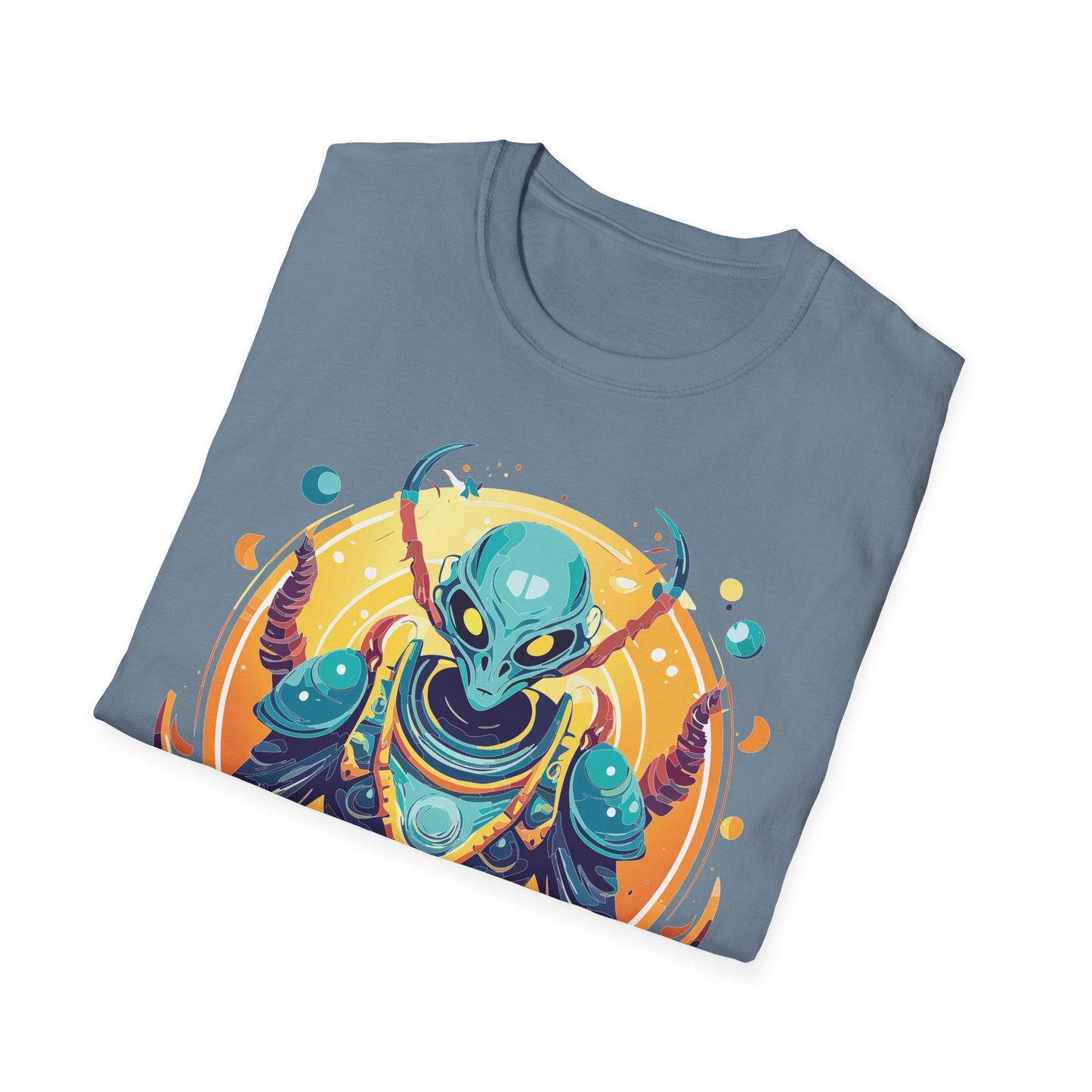 Alien Graphic Unisex Cotton Softstyle UFO Artwork Tee 16