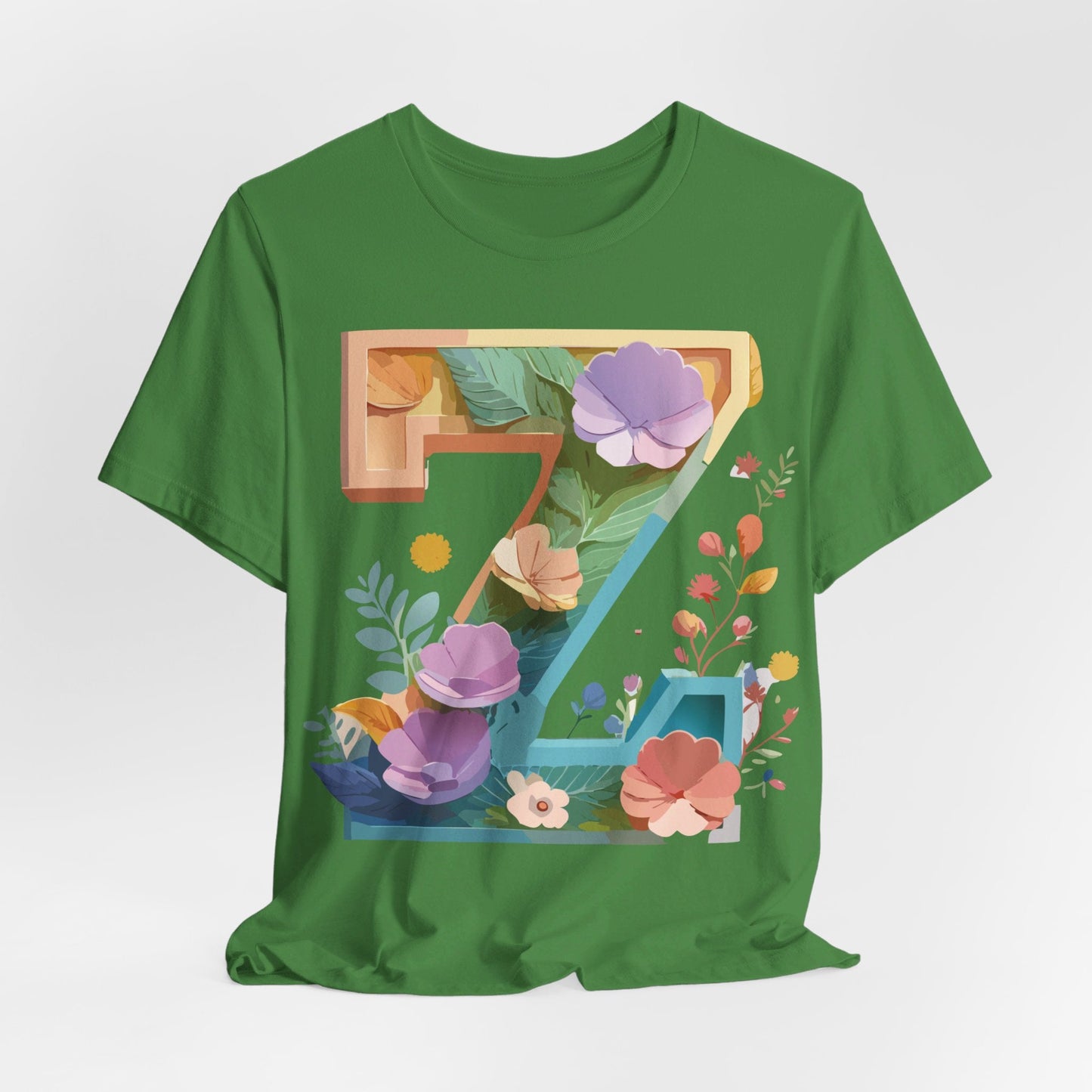 Letter Z Unisex Graphic Tee Vintage Inspired Artwork Jersey Short Sleeve