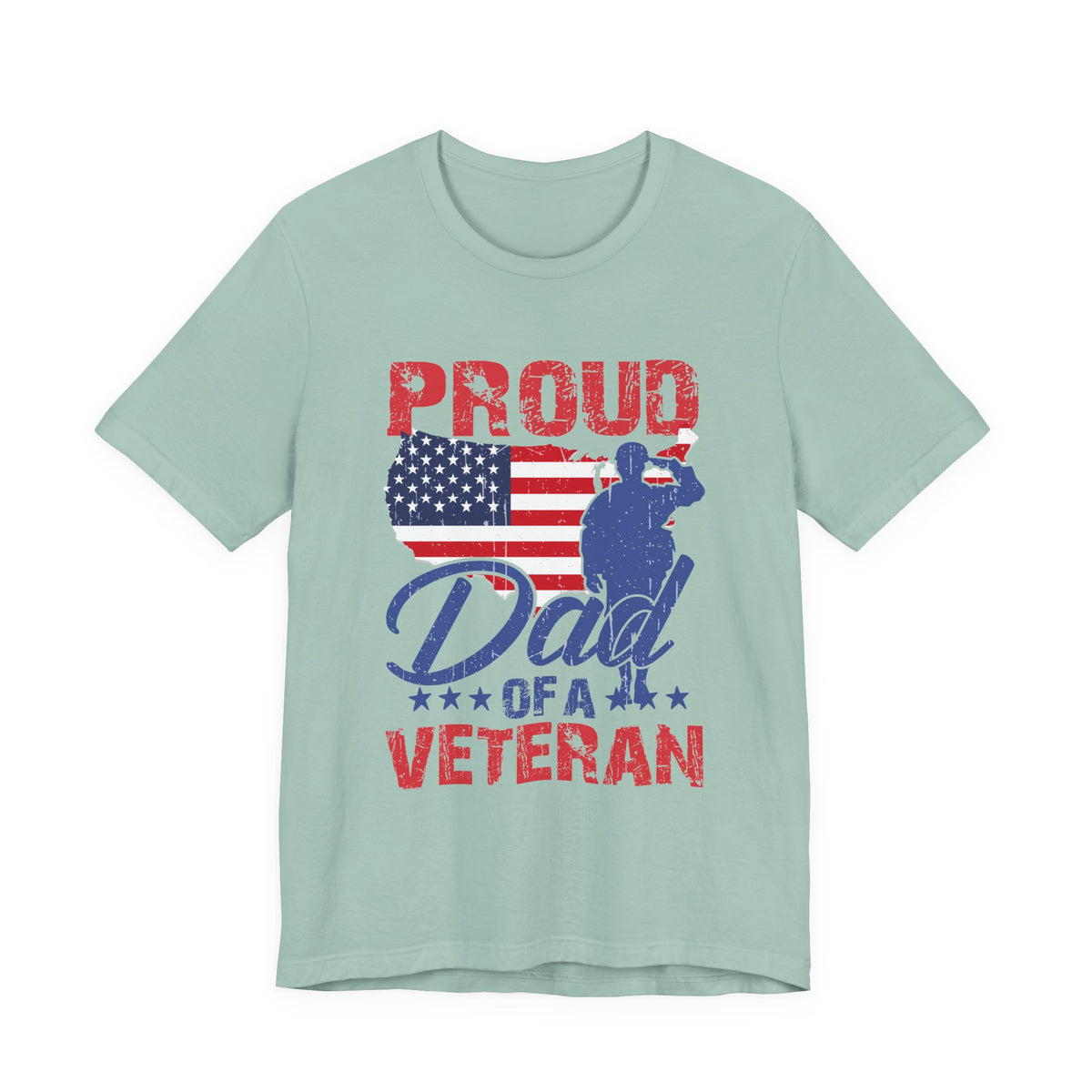Proud Dad of a Veteran T-Shirt American Flag Veteran Dad Unisex Cotton Tee v9