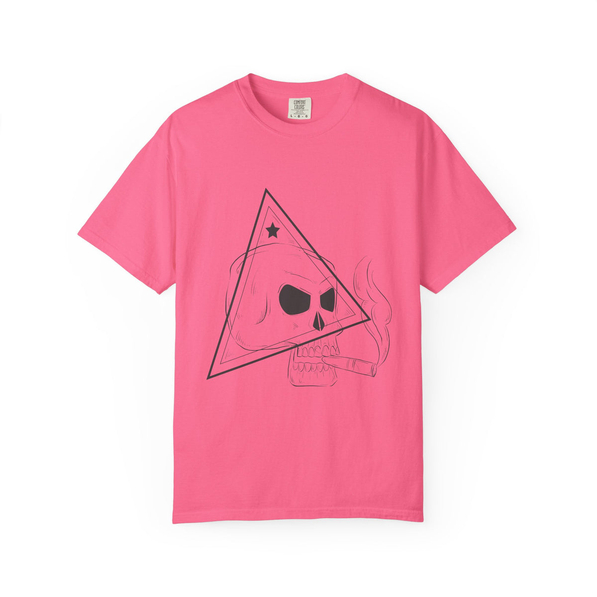 Unisex Cotton Short Sleeve T-Shirt with Skull Graphic Design