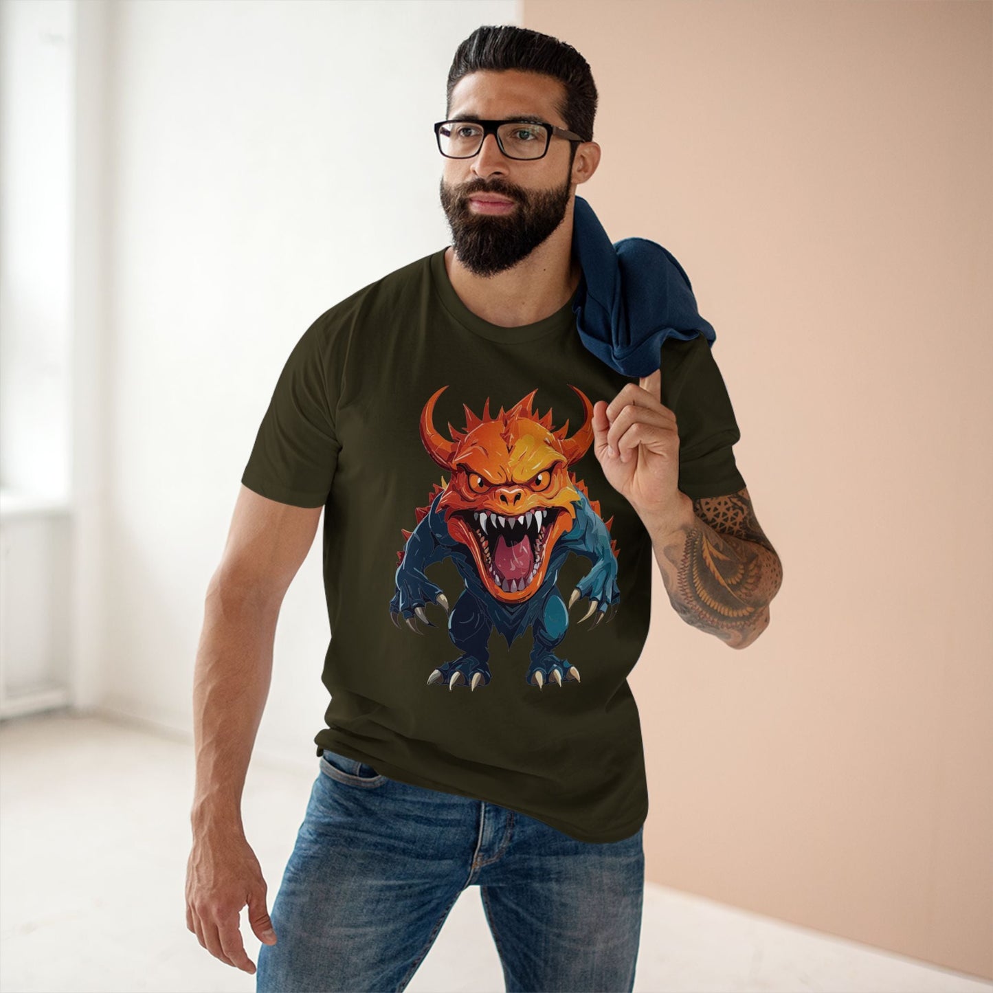 Cartoon Monsters Graphic Unisex 100 Cotton Staple Tee 27