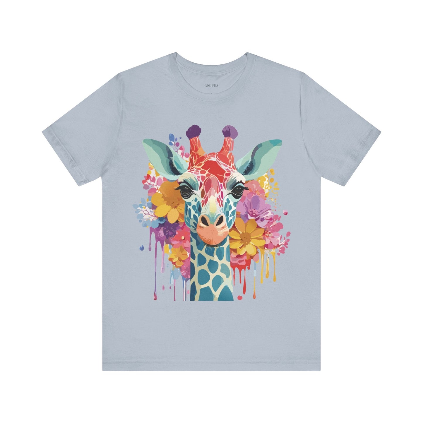 Giraffe Graphic Tee Unisex Vintage Inspired Art Design Adelpha Short Sleeve Shirt