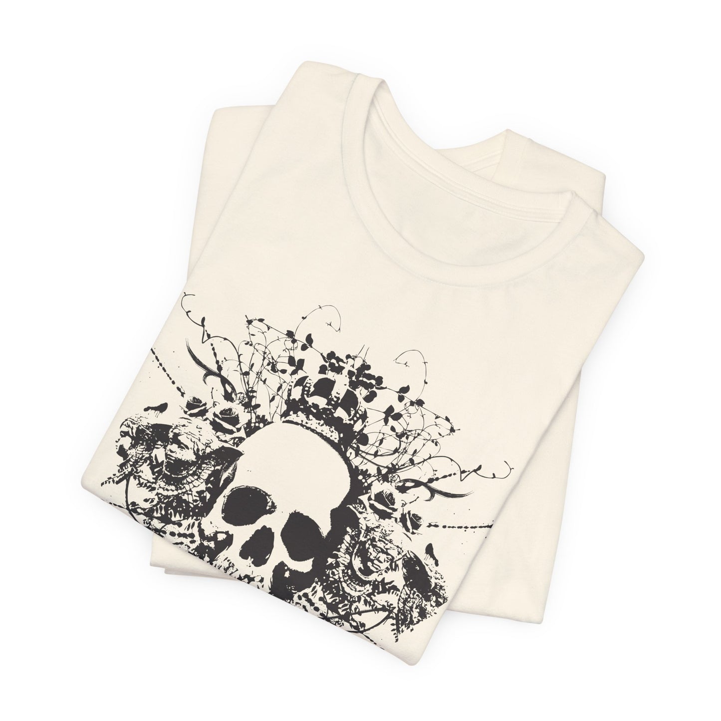 Dark Skull Graphic Design Tee, Skull Shirt, Vintage Tees, Art Design T-Shirt, Vintage Graphic Tee, Art Shirts with Skulls