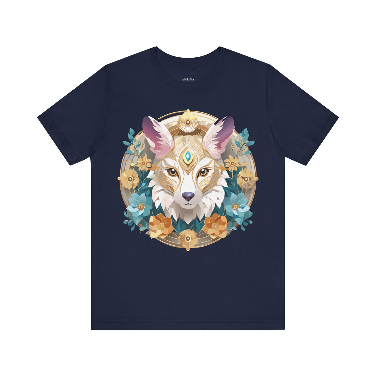 Medallion Graphic Unisex Cotton Bella+Canvas Tee with Art Design d72