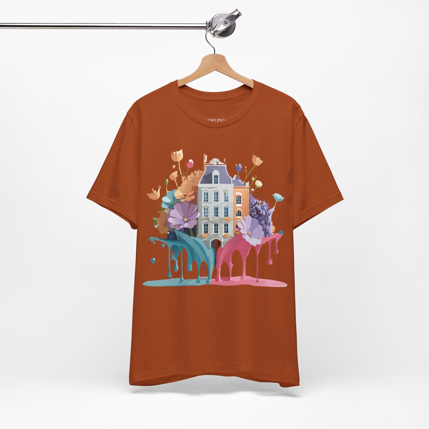 Adelpha Vintage Amsterdam Graphic Tee For Everyday Casual Wear Unisex Short Sleeve Shirt