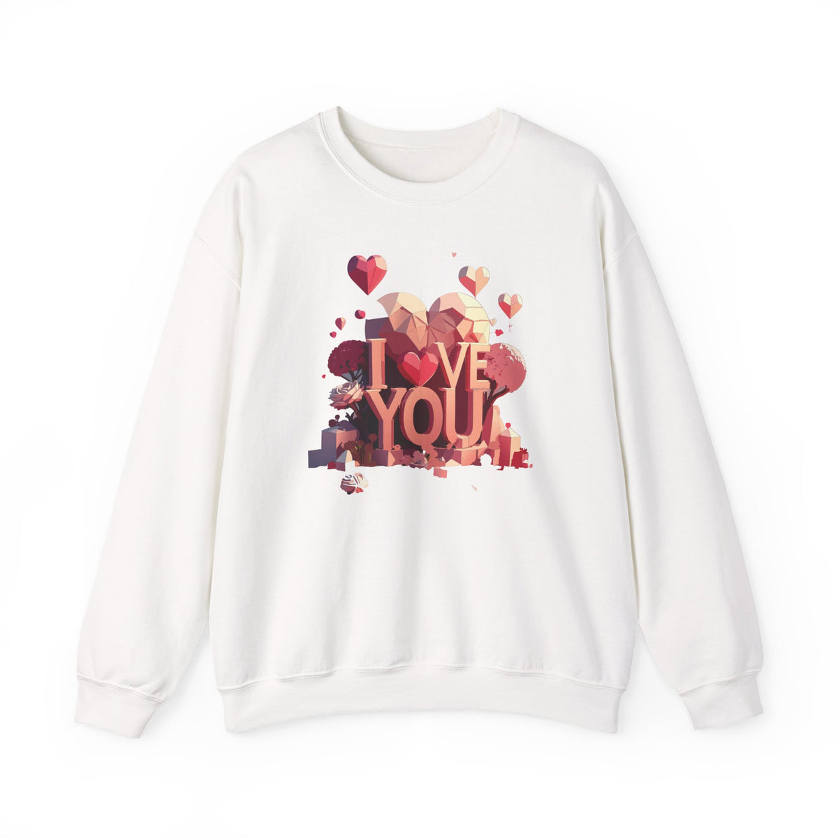 Unisex Big Heart Love Sweatshirt, Love Heart Sweatshirt, Floral Love Sweatshirt, 50/50 Cotton-Poly Valentine's Day Sweatshirt 10