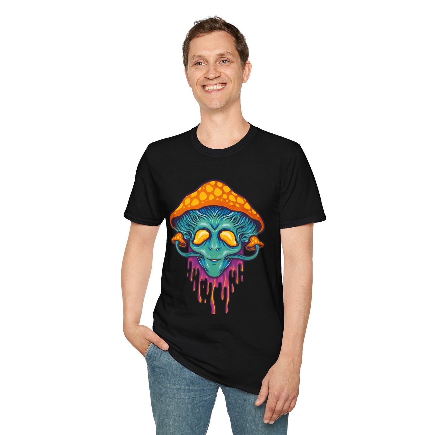 Mashroom T Shirt Unisex Funny Mushroom Design Tee 100 Percent Cotton Softstyle Collection