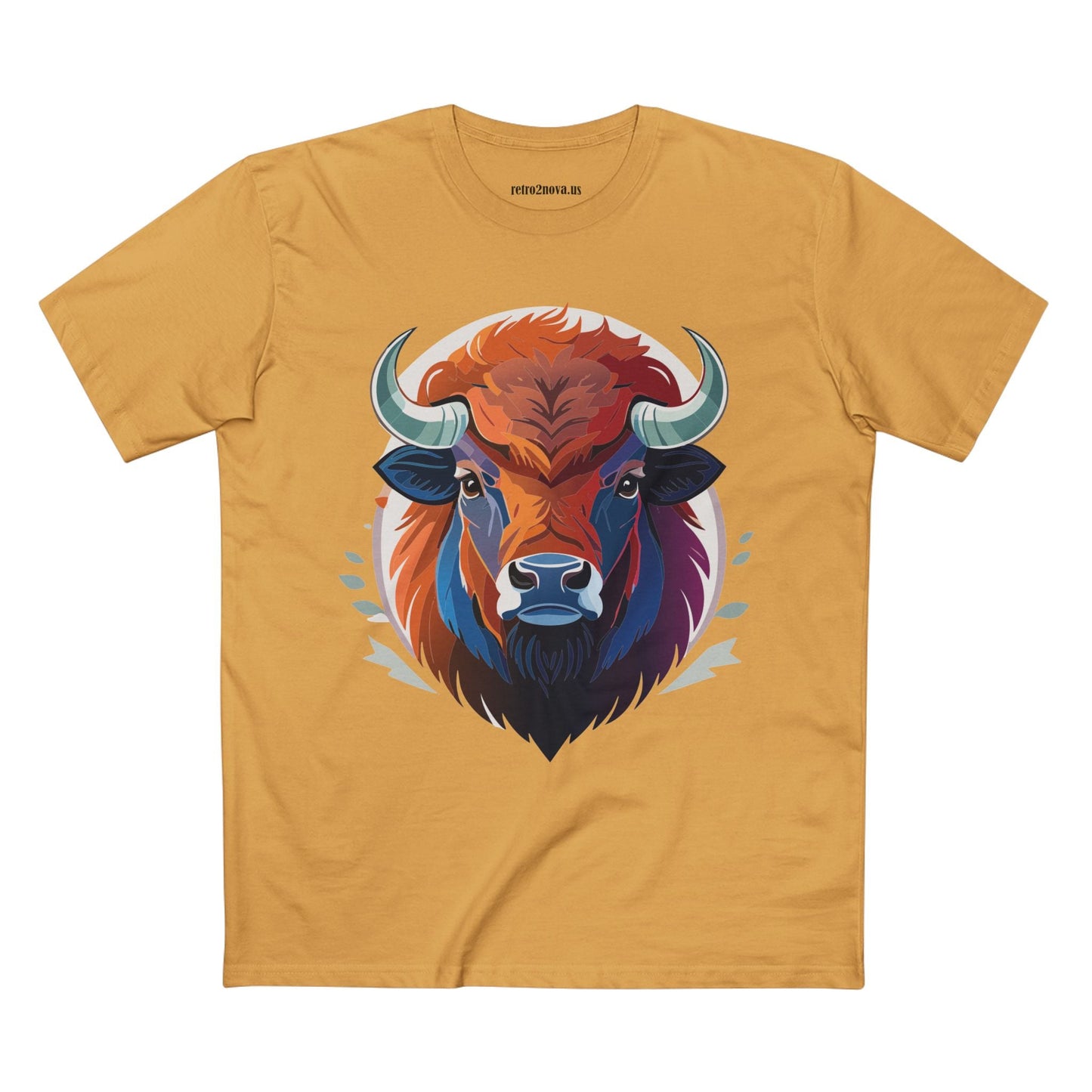 Bison Animal Shirt Unisex Premium Cotton Tee With Original Art Design From Retro2Nova Art Collection Edition