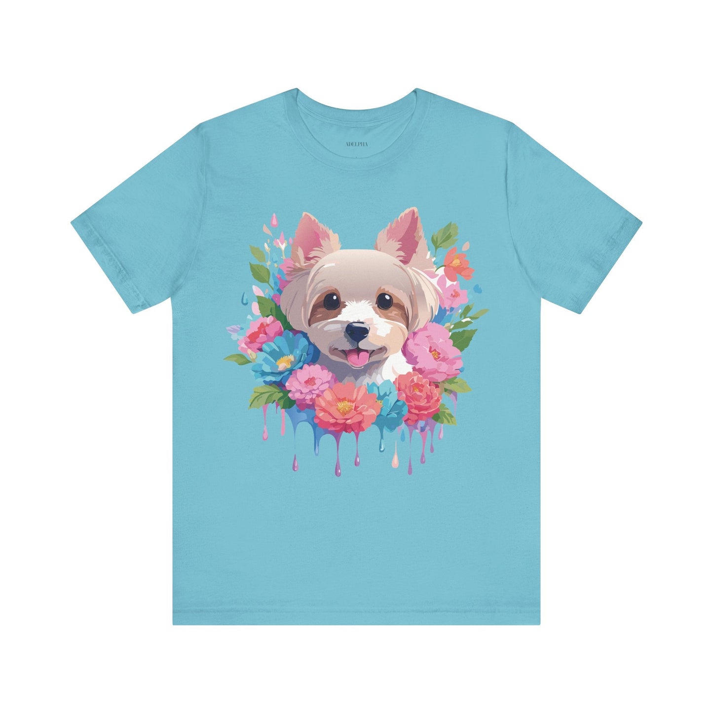 Unisex Graphic T Shirt With Original Adelpha Artwork Vintage Inspired Dog Design
