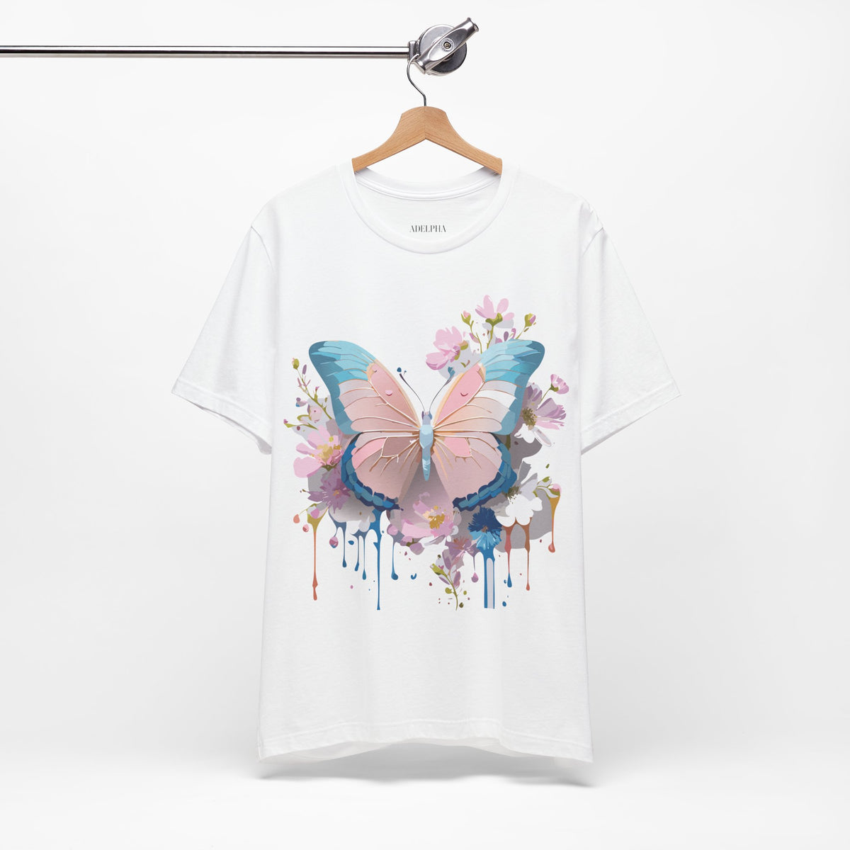 Butterfly Graphic Unisex Cotton Bella+Canvas Tee with Art Design n33