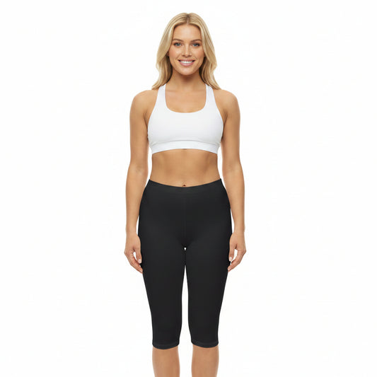 Shadow Grey Color Women's Brushed Suede Poly Span Casual Capri Leggings XS-2XL