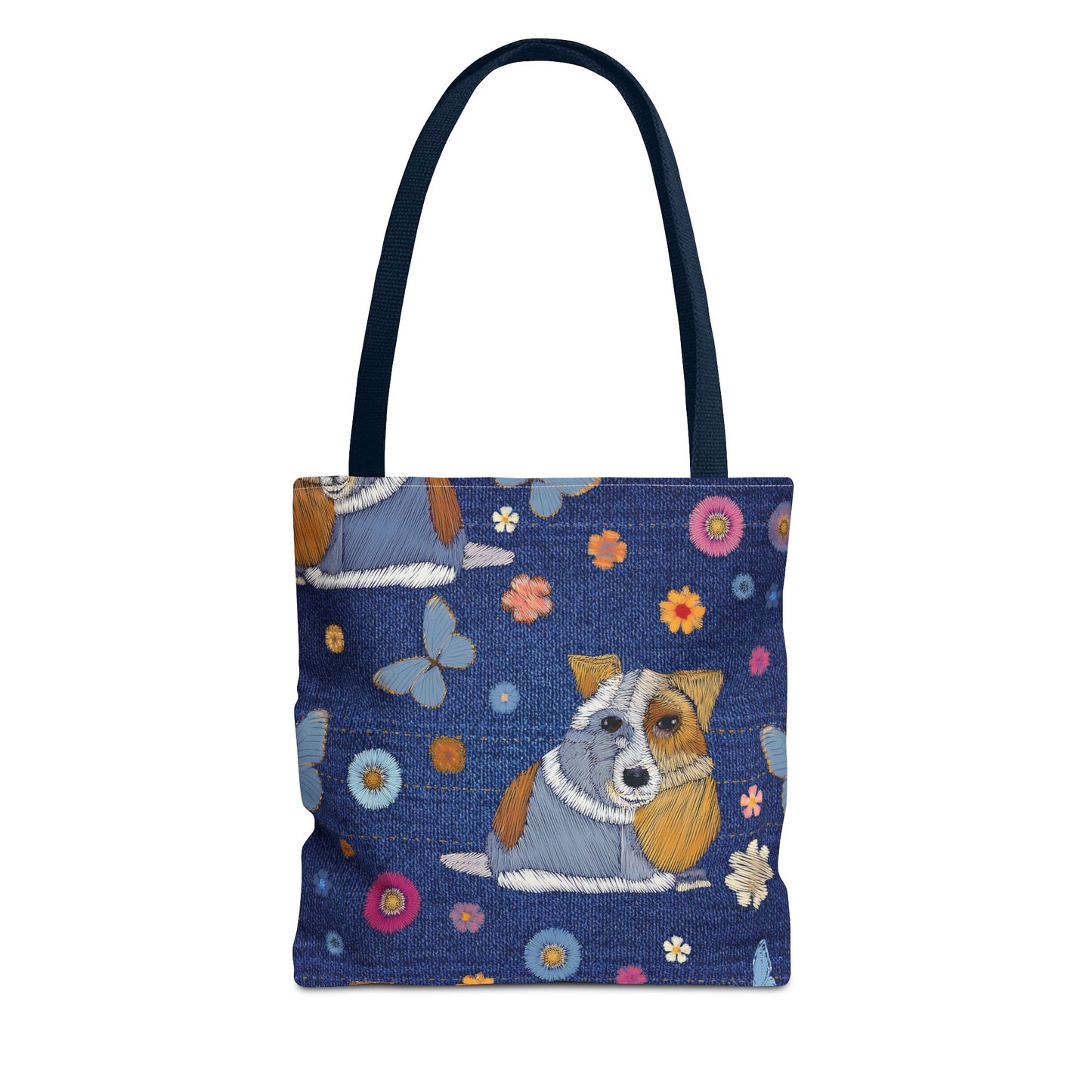 Denim Fabric Imitation Print Unisex Canvas Bag Poly Spun 3 Sizes Tote Bag 191